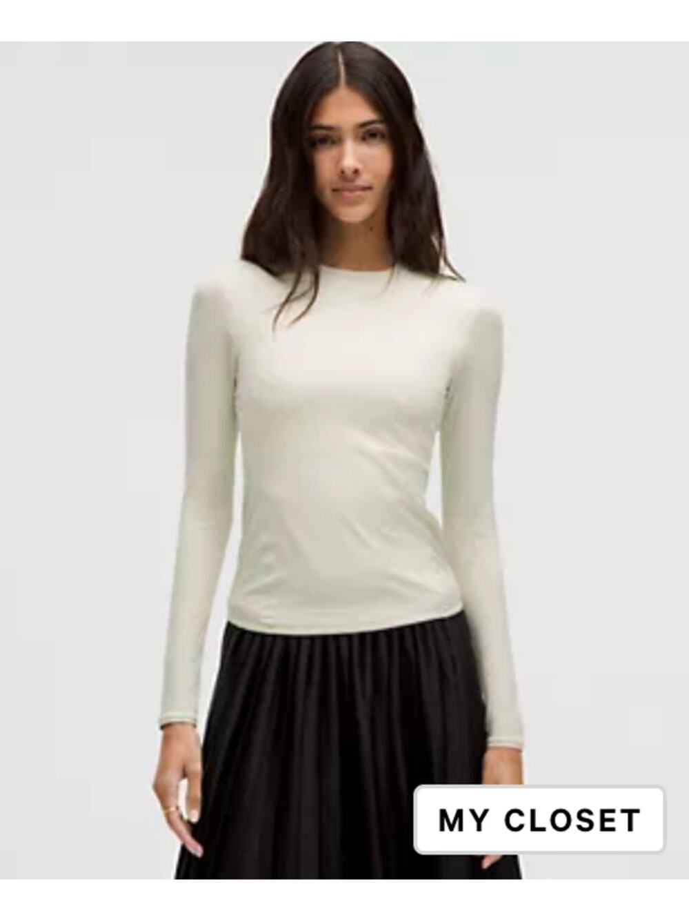 Lululemon Wundermost Nulu Crewneck Long Sleeve Shirt XS Bone
